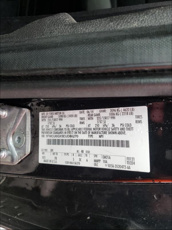 2014 FORD ESCAPE SE 1FMCU0GX5EUD86270