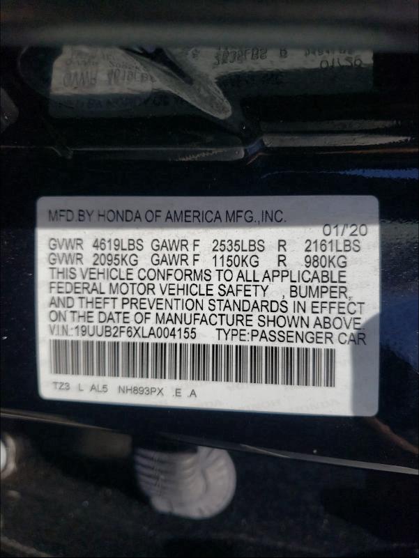 2020 ACURA TLX TECHNO 19UUB2F6XLA004155