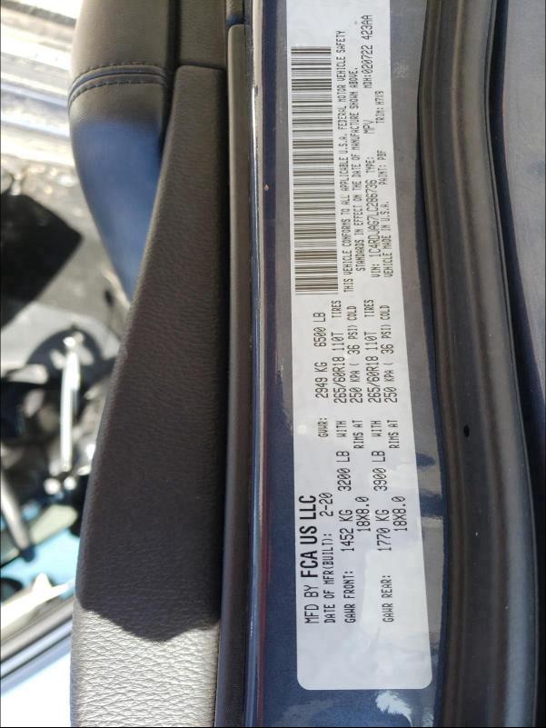 2020 DODGE DURANGO SX 1C4RDJAG7LC286736
