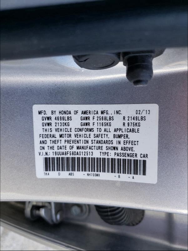 2013 ACURA TL TECH 19UUA8F58DA012513
