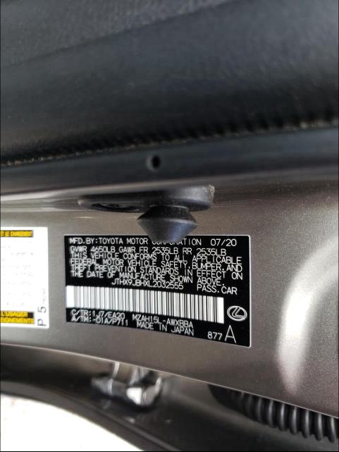 2020 LEXUS UX 250H JTHX9JBHXL2032555