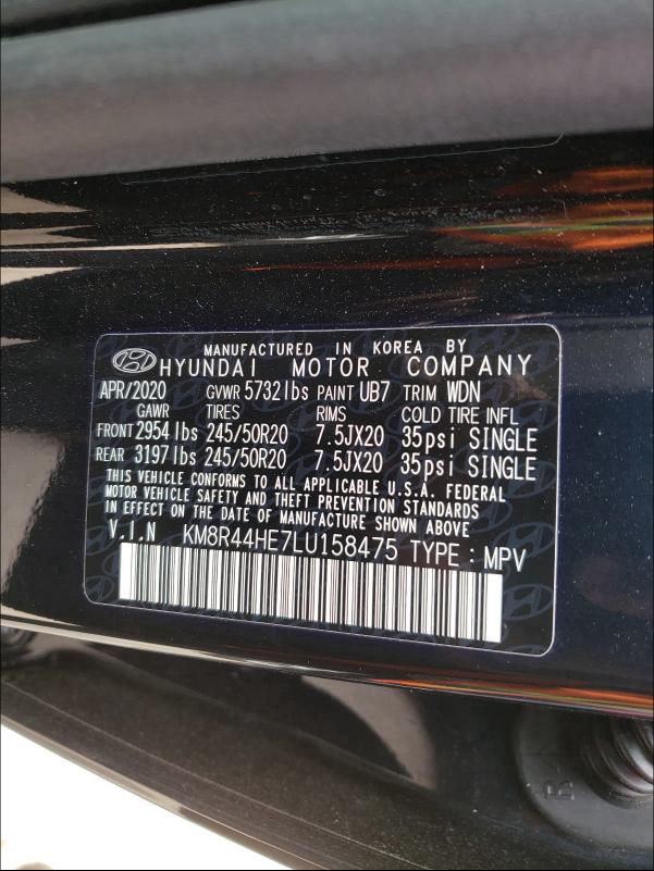 2020 HYUNDAI PALISADE S KM8R44HE7LU158475