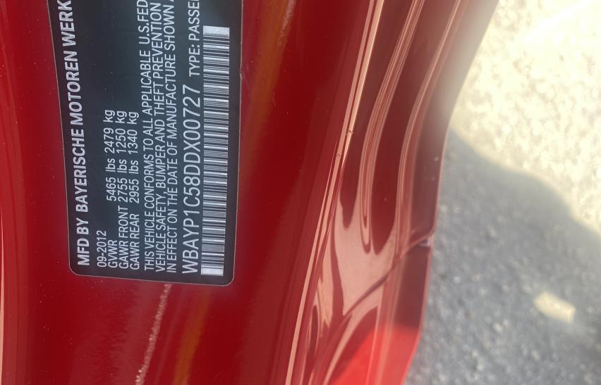 2013 BMW 650 XI WBAYP1C58DDX00727