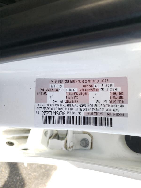 2021 MAZDA 3 PREMIUM 3MZBPBDL1MM200888
