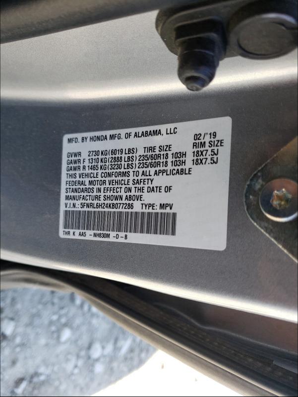 2019 HONDA ODYSSEY LX 5FNRL6H24KB077286