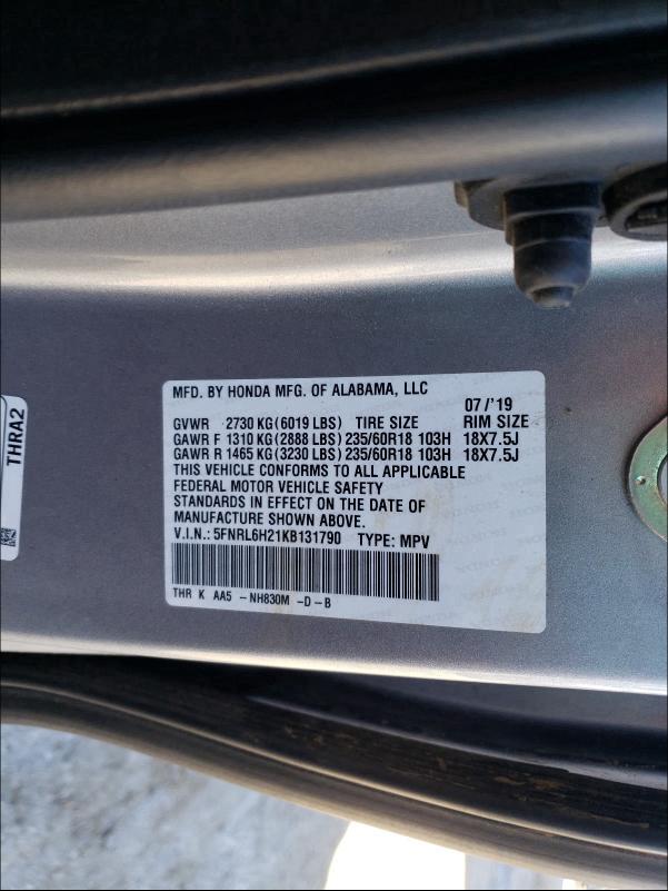 2019 HONDA ODYSSEY LX 5FNRL6H21KB131790