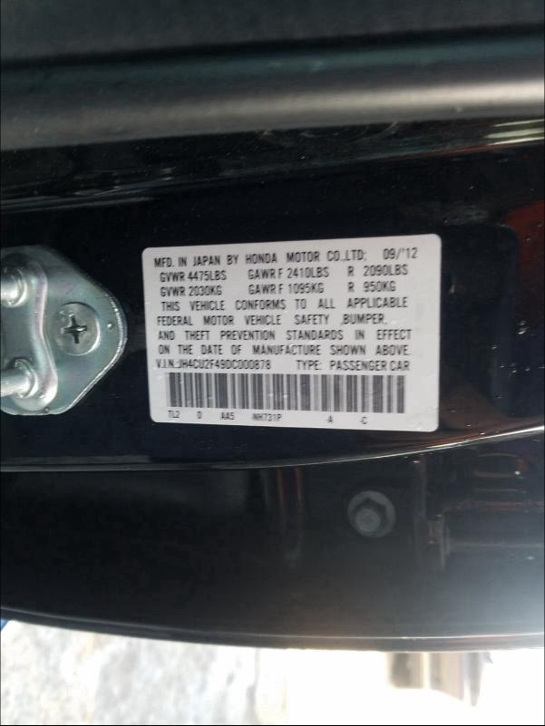 2013 ACURA TSX JH4CU2F49DC000878