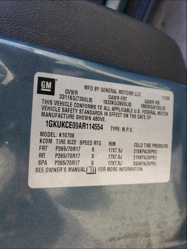 2010 GMC YUKON SLT 1GKUKCE09AR114554