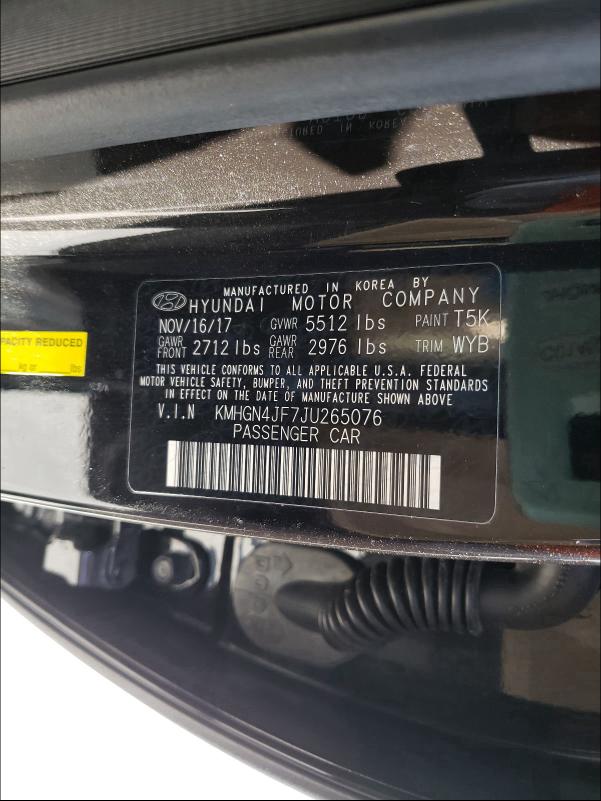 2018 GENESIS G80 ULTIMA KMHGN4JF7JU265076