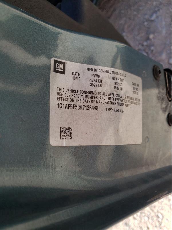 2010 CHEVROLET COBALT 2LT 1G1AF5F50A7123446