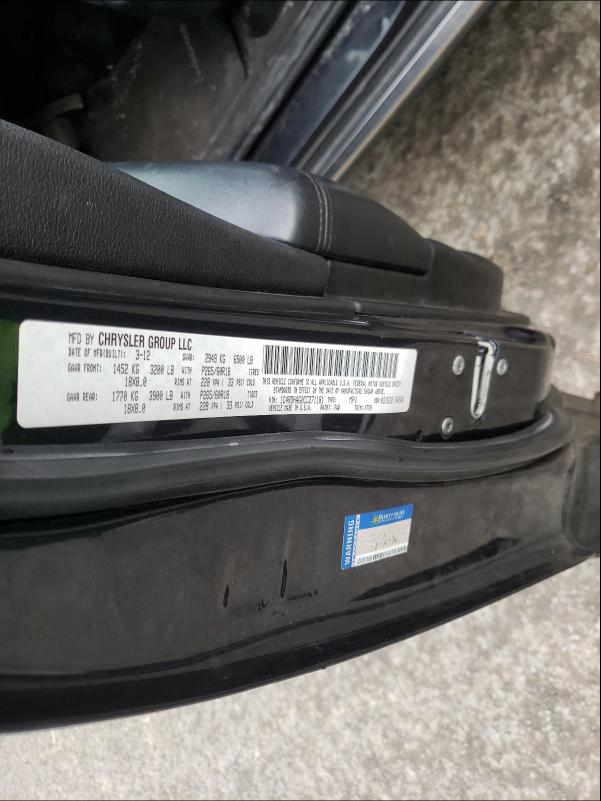2012 DODGE DURANGO SX 1C4RDHAG0CC271181