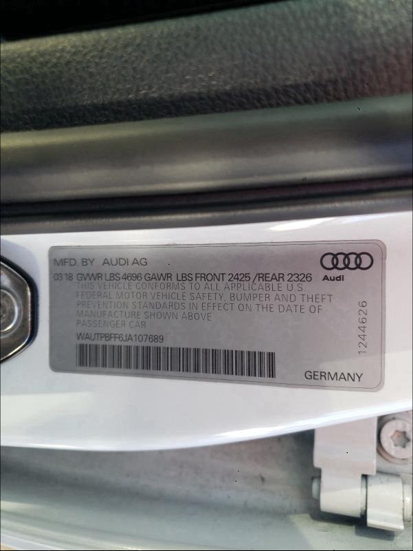 2018 AUDI A3 E-TRON WAUTPBFF6JA107689