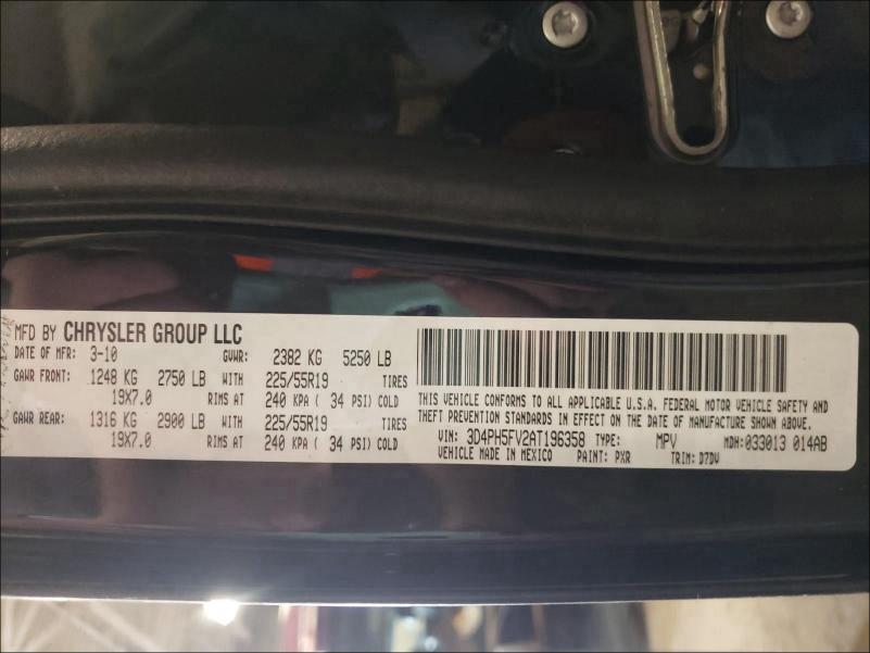 2010 DODGE JOURNEY 3D4PH5FV2AT196358