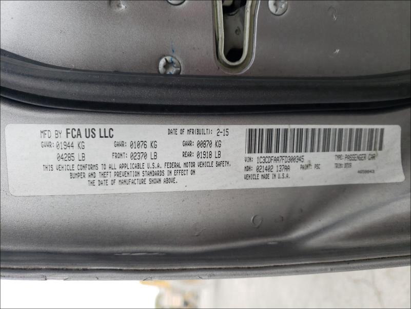 2015 DODGE DART SE 1C3CDFAA7FD300345