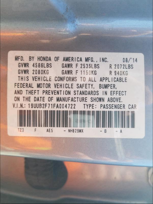 2015 ACURA TLX ADVANC 19UUB2F71FA004722