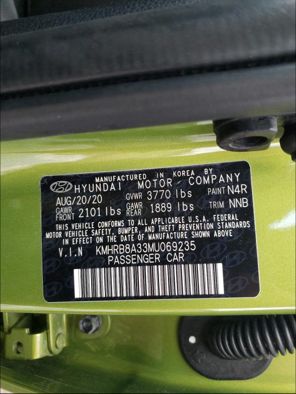 2021 HYUNDAI VENUE SE KMHRB8A33MU069235