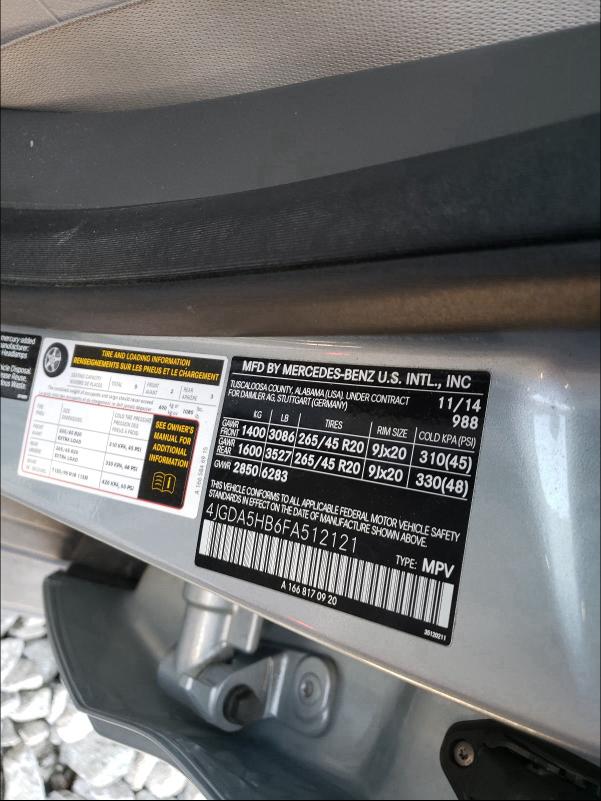 2015 MERCEDES-BENZ C 350 4JGDA5HB6FA512121