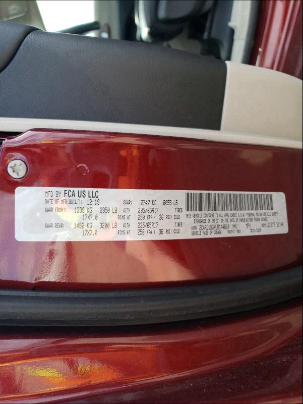2020 CHRYSLER VOYAGER LX 2C4RC1DGXLR144824