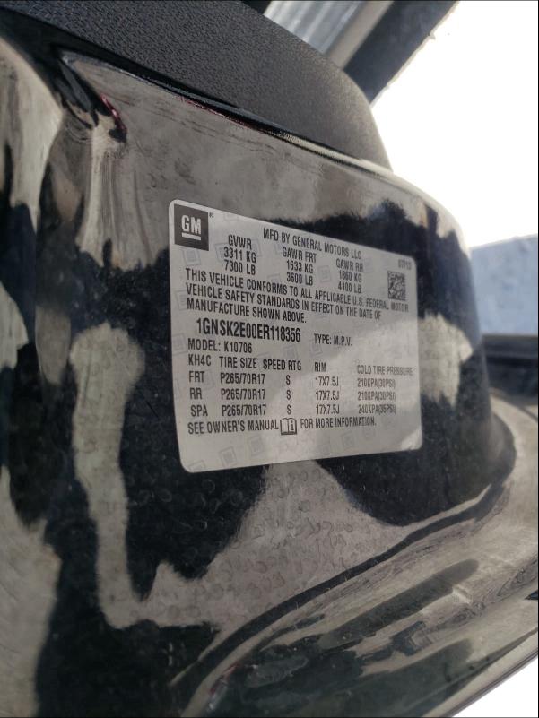 2014 CHEVROLET TAHOE SPEC 1GNSK2E00ER118356