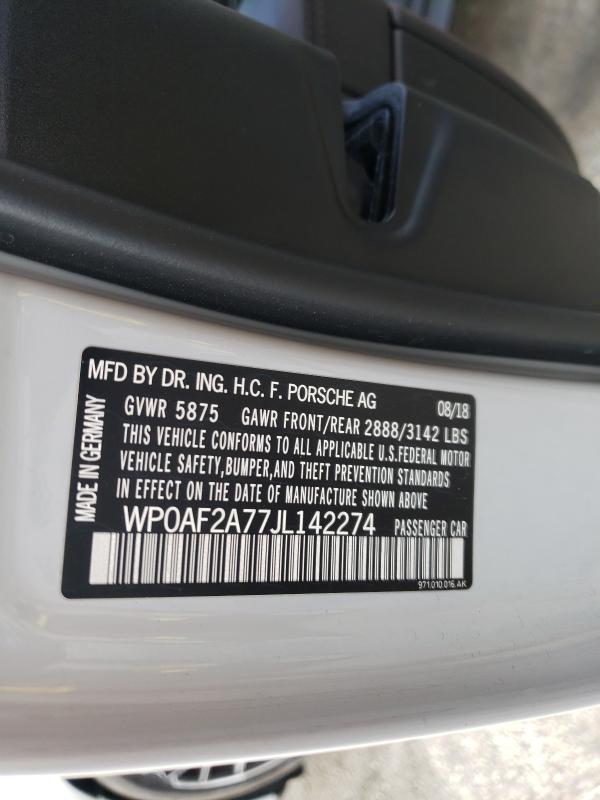 2018 PORSCHE PANAMERA T WP0AF2A77JL142274