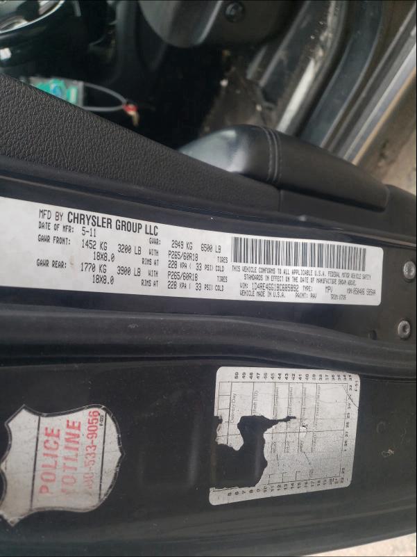 2011 DODGE DURANGO CR 1D4RE4GG1BC685892