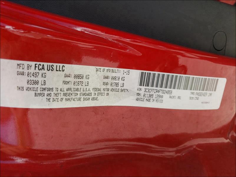 2015 FIAT 500 LOUNGE 3C3CFFCR4FT624859