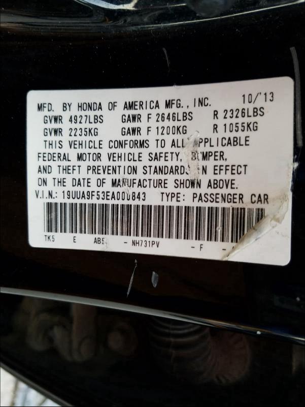 2014 ACURA TL TECH 19UUA9F53EA000843