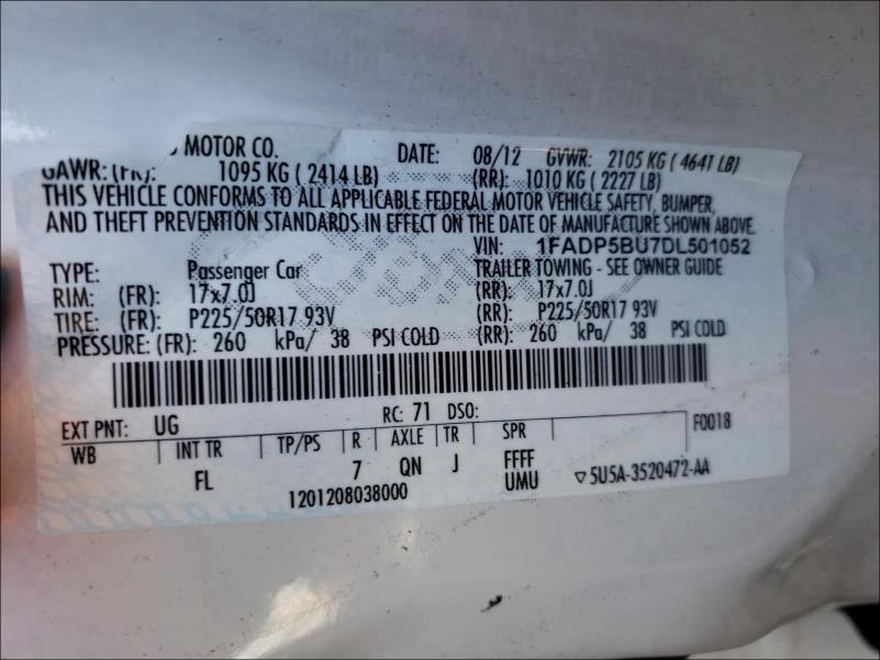 2013 FORD C-MAX SEL 1FADP5BU7DL501052