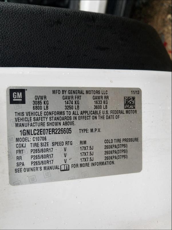 2014 CHEVROLET TAHOE POLI 1GNLC2E07ER226605