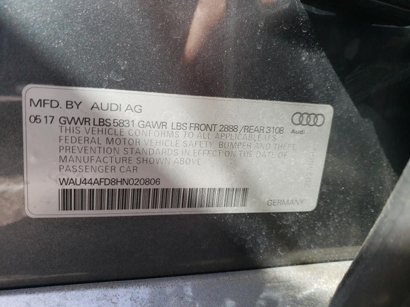 2017 AUDI A8 L QUATT WAU44AFD8HN020806