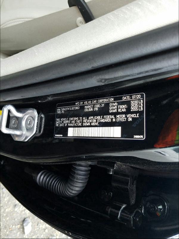 2020 VOLVO S60 T6 MOM 7JRA22TK1LG072863