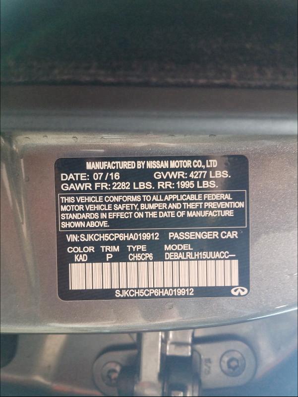 2017 INFINITI QX30 BASE SJKCH5CP6HA019912
