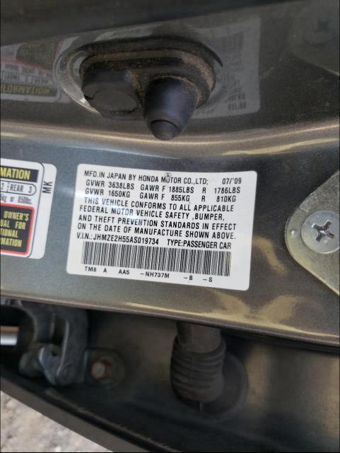 2010 HONDA INSIGHT LX JHMZE2H55AS019734