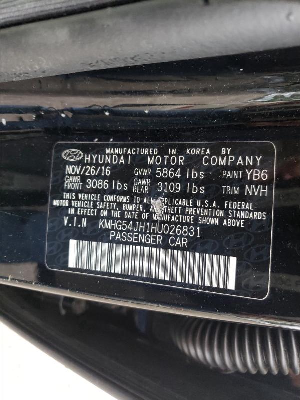 2017 GENESIS G90 ULTIMA KMHG54JH1HU026831