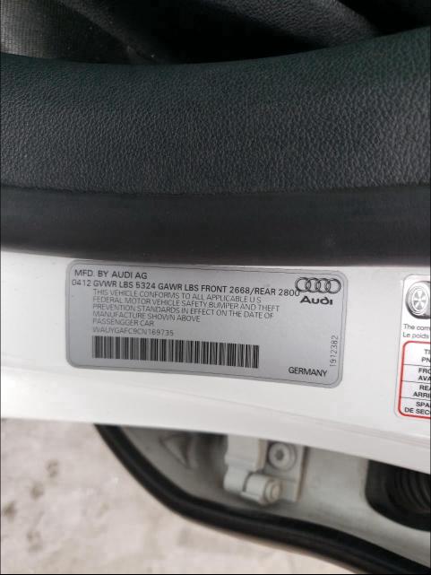 2012 AUDI A7 PREMIUM WAUYGAFC9CN169735