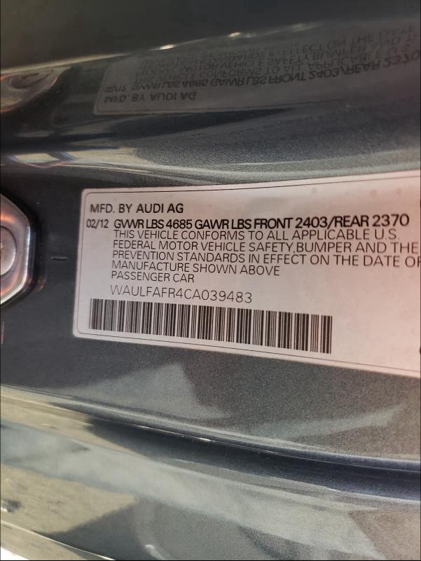 2012 AUDI A5 PREMIUM WAULFAFR4CA039483