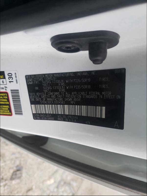 2018 TOYOTA SIENNA SE 5TDXZ3DCXJS934563
