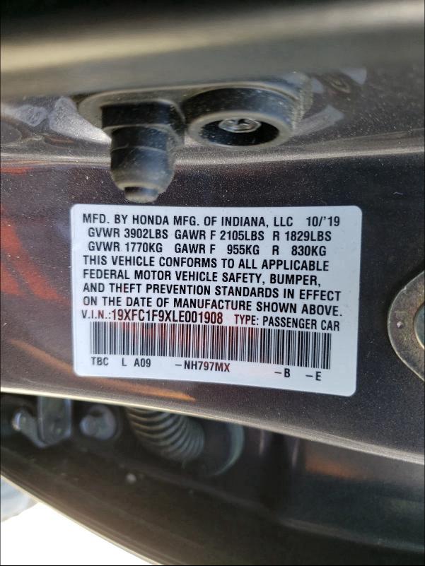 2020 HONDA CIVIC TOUR 19XFC1F9XLE001908
