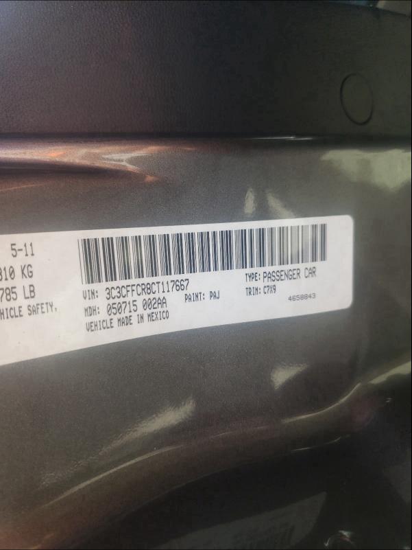 2012 FIAT 500 LOUNGE 3C3CFFCR8CT117667