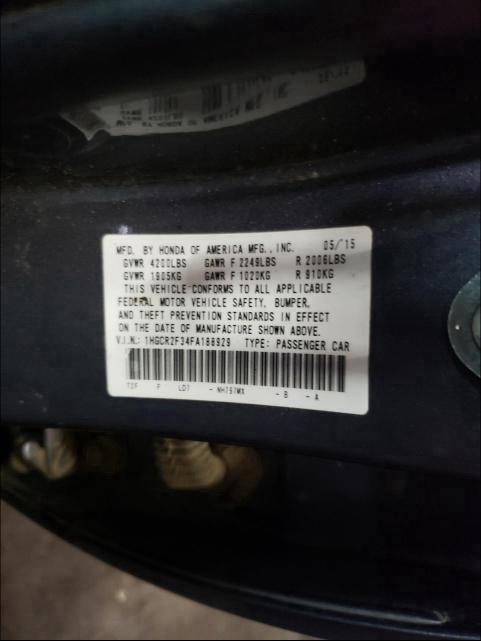 2015 HONDA ACCORD LX 1HGCR2F34FA188929