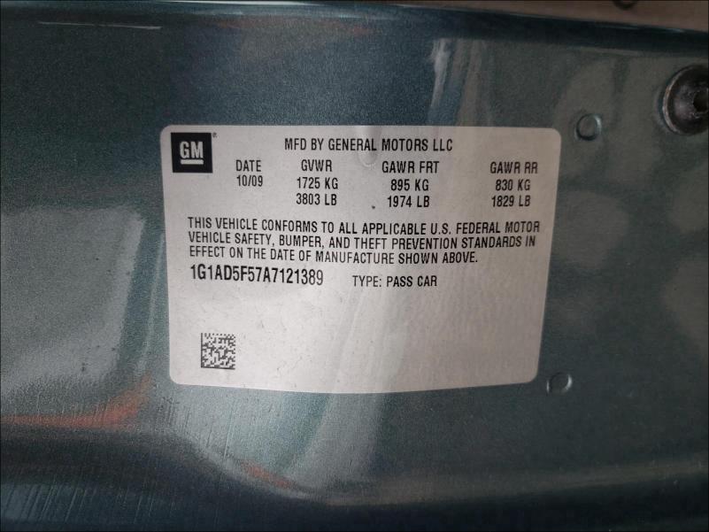 2010 CHEVROLET COBALT 1LT 1G1AD5F57A7121389