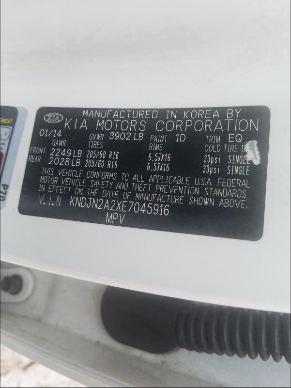2014 KIA SOUL KNDJN2A2XE7045916