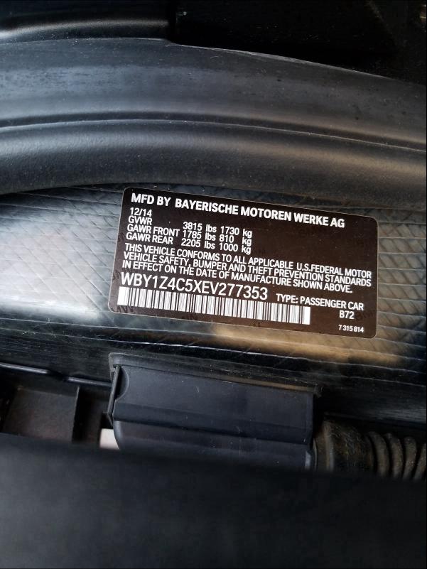 2014 BMW I3 REX WBY1Z4C5XEV277353