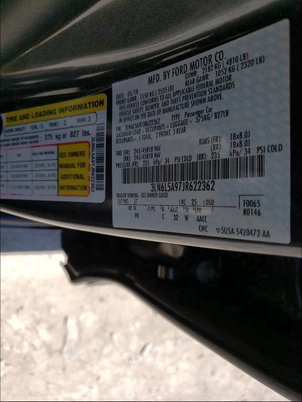 2018 LINCOLN MKZ PREMIE 3LN6L5A97JR622362