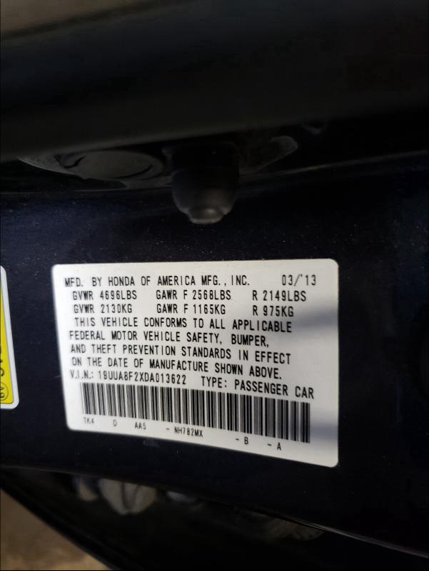 2013 ACURA TL 19UUA8F2XDA013622