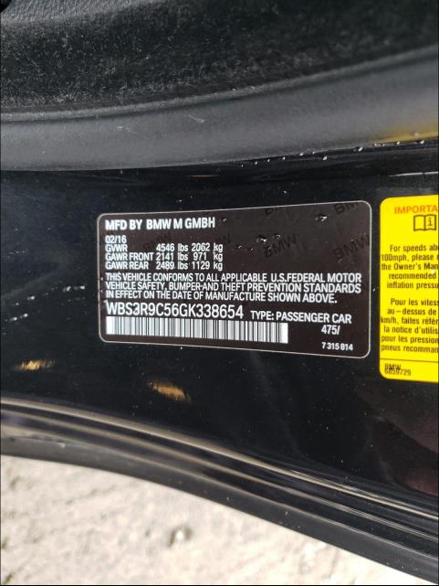 2016 BMW M4 WBS3R9C56GK338654