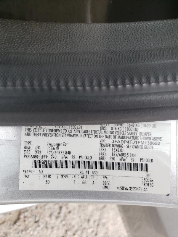 2015 FORD FIESTA S 3FADP4TJ1FM138652