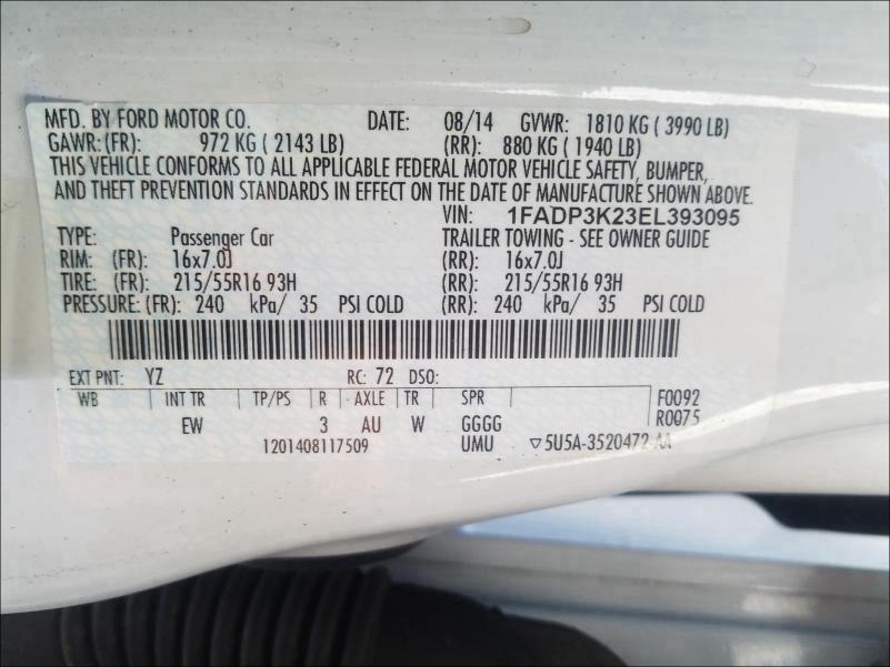 1FADP3K23EL393095 Ford Focus Se 2014. Фото: 9