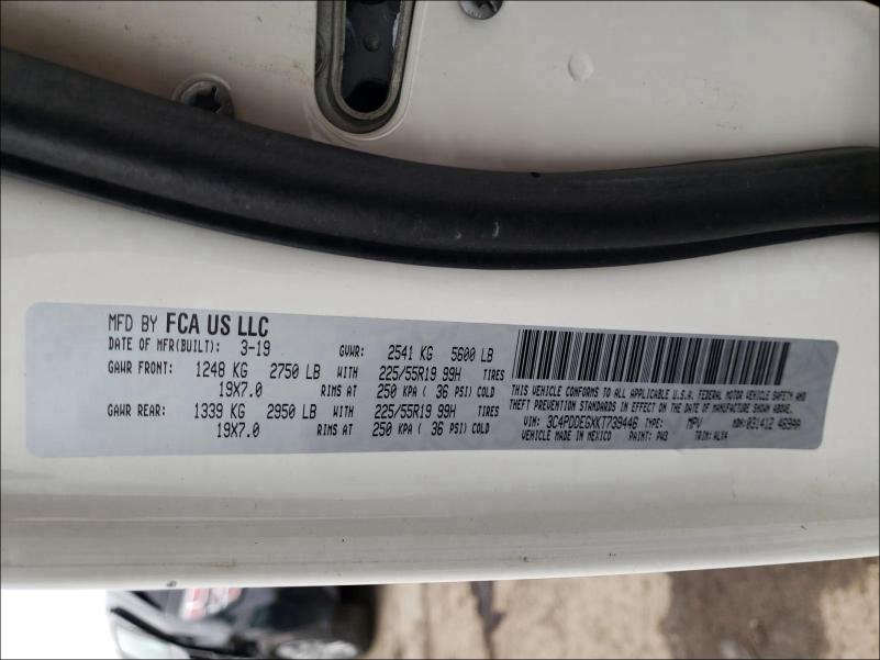 2019 DODGE JOURNEY GT 3C4PDDEGXKT739446