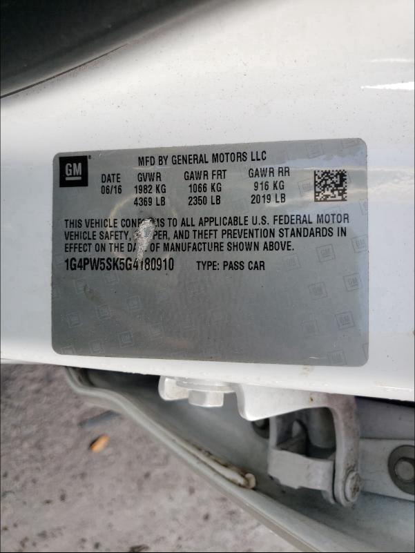 2016 BUICK VERANO SPO 1G4PW5SK5G4180910